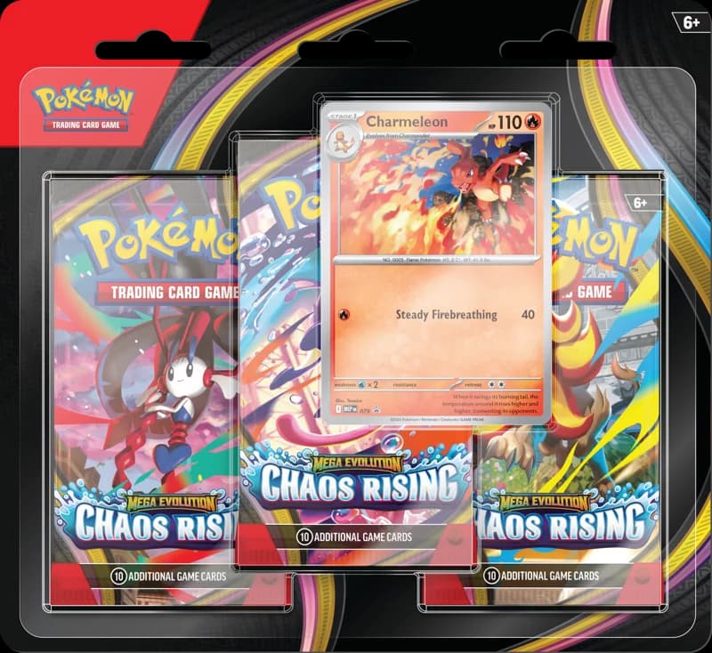 Mega Evolution Chaos Rising 3 Pack Blister Charmeleon